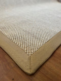 Alfombra de Sisal Natural tejido punto arroz borde beige 3 medidas