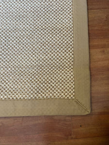 Alfombra de Sisal Natural tejido punto arroz borde beige 3 medidas