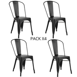 Pack 4 Sillas Tólix Negro Mate